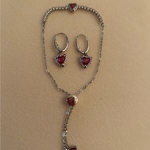 Swarovski Heart Bracelet and Earrings
